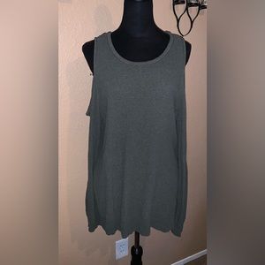 NWOT. Cold shoulder corset back sweater